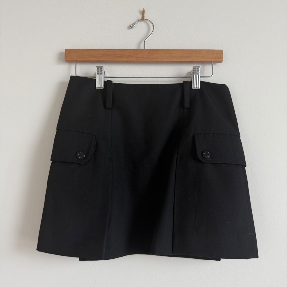 Sandro Pleated Twill Mini Skirt in Black Size 36 - Picture 4 of 12